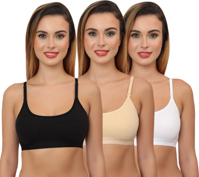 Glamoras Women Cami Bra Non Padded Bra(Black, Beige, White)