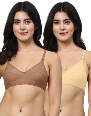 LILY anpas Women Everyday Non Padded Bra(Brown, Beige)