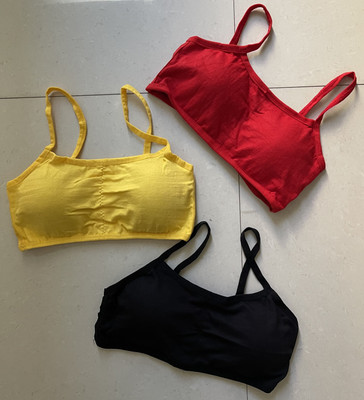 zoommulti 6 strips stylish woman sports bra Women Everyday Lightly Padded Bra(Red, Black, Yellow)