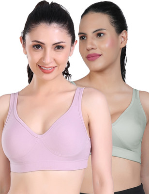 Shyam Sons FLAIR Curvv Women Sports Non Padded Bra(Purple, Green)