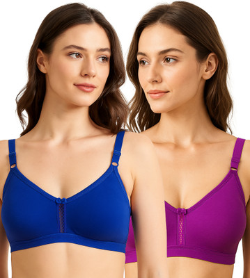 SONA Women T-Shirt Non Padded Bra(Purple, Blue)