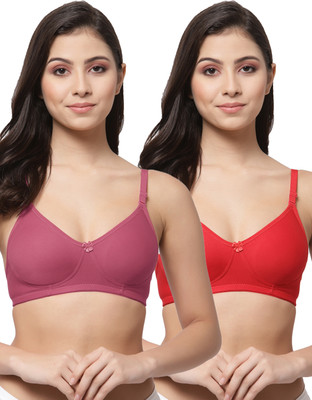 COLLEGE GIRL CG1301 Women T-Shirt Non Padded Bra(Maroon, Red)