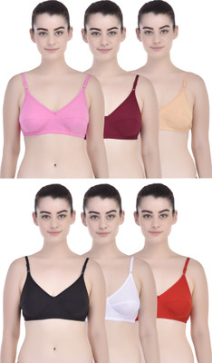 Yana Women Full Coverage Non Padded Bra(Red, White, Pink, Maroon, Gold, Black)
