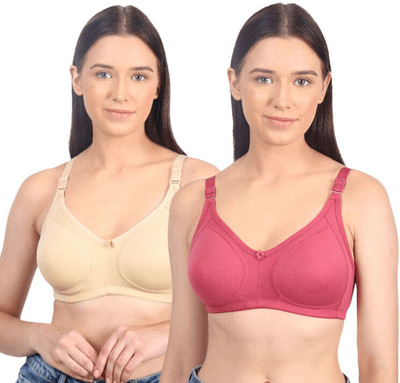 Vanila Women Everyday Non Padded Bra(Beige, Pink)