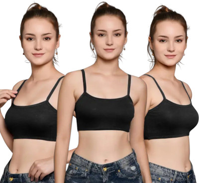 VYAPAK CREATION M B 3 Women Sports Non Padded Bra(Black)