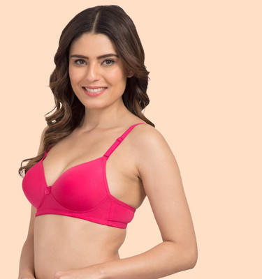 Clothonics Cleo Women T-Shirt Heavily Padded Bra(Pink)