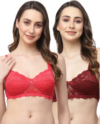 Docare Riya Bridal Wear Women Bralette Non Padded Bra(Red, Maroon)