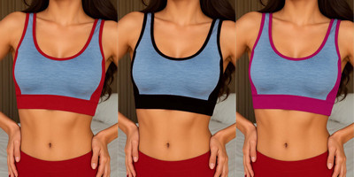 ZUBI DUBI FASHION ERA Stylish U-Neck Padded Sports Bra for Women | Comfortable Gym & Yoga Wear Women Sports Non Padded Bra(Multicolor)