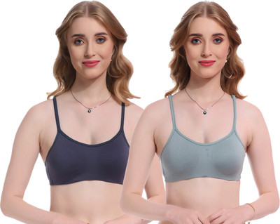 Viral Girl NA Women T-Shirt Non Padded Bra(Blue, Light Green)