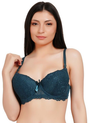 Ksvry Ksvry Women's Full Cup/ Demi Wired Gentle Push Up Bra Women Push-up Lightly Padded Bra(Light Blue)