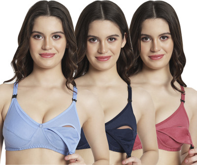 FOZZBEE Women Maternity/Nursing Non Padded Bra(Multicolor)