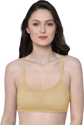 pikka Women Padded fully stretchable High Coverage Bra Women Full Coverage Lightly Padded Bra(Beige)