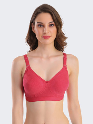 pooja ragenee Double Layer Cotton Blend Women Full Coverage Non Padded Bra(Pink)