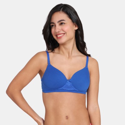 ZIVAME Women Full Coverage Lightly Padded Bra(Blue)