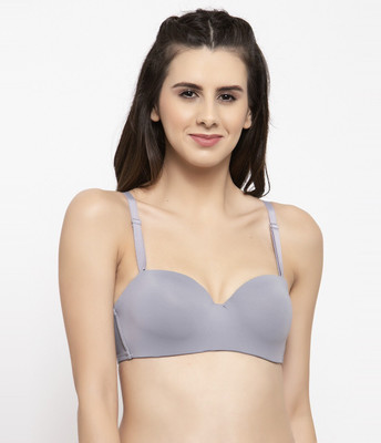 Quttos Women T-Shirt Lightly Padded Bra(Grey)
