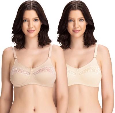 Groversons Paris Beauty Lace Women Everyday Non Padded Bra(Multicolor)