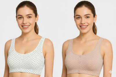 NuBraze Pack of 2 Women Bralette Lightly Padded Bra (White, Beige) Women Bralette Lightly Padded Bra(White, Beige)