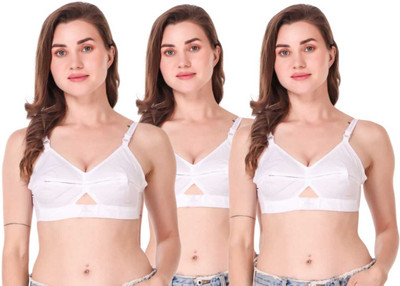 Extoes Combo pack of 3 Women Everyday Non Padded Bra(White)