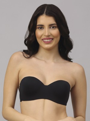 PrettyCat PrettyCat wired strapless tshirt bra Women Balconette Lightly Padded Bra(Black)