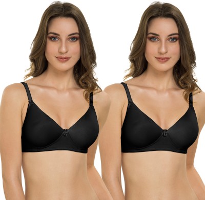 Tweens Lite Wite Tweens Lite Wite Lightly Padded Cotton Rich Full Coverage Bra Women T-Shirt Lightly Padded Bra(Black)