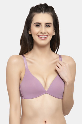 PrettyCat PrettyCat Seamless Wirefree Plunge Bra Women Plunge Lightly Padded Bra(Purple)
