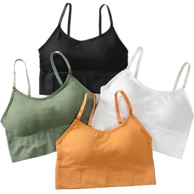 KDG TREADS Women T-Shirt Lightly Padded Bra(Black, White, Green, Gold)
