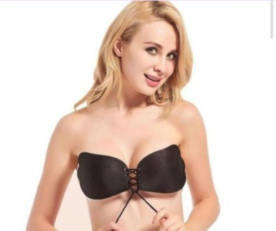 Lichie Women Stick-on Lightly Padded Bra(Black)