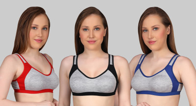 Lady One Women Sports Non Padded Bra(Multicolor)