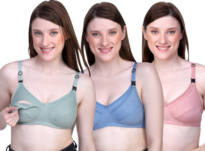 Sassy Secret ENG-MOTHER BRA Women Maternity/Nursing Non Padded Bra(Green, Pink, Blue)