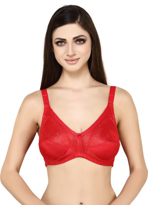BlueNixie Women Full Coverage Non Padded Bra(Red)