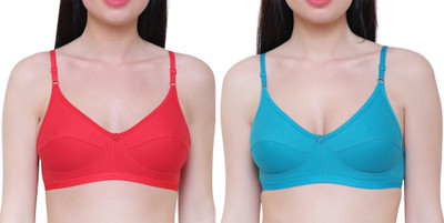 HouseOfCommon Women Full Coverage Non Padded Bra(Red, Green)