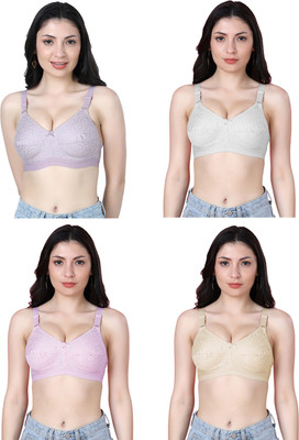 Shyam Sons FLAIR Dipali Women Minimizer Non Padded Bra(Purple, White, Brown, Purple)