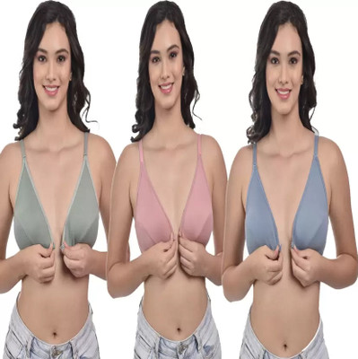 GITLERA Gitlera best fabrics Front open bra with multi color Women Push-up Non Padded Bra(Multicolor)