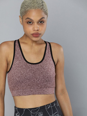 HRX by Hrithik Roshan Women Sports Lightly Padded Bra(Maroon)
