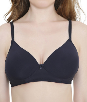 Feelings Silky Soft Second Skin T-Shirt Bra Women T-Shirt Lightly Padded Bra(Blue)