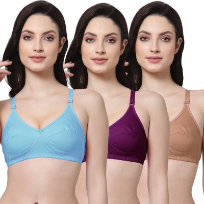 Shyam Sons FLAIR Forever Women Everyday Non Padded Bra(Light Blue, Purple, Brown)