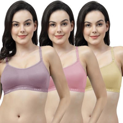 Shyam Sons FLAIR Brezza Double Layered Women Sports Non Padded Bra(Pink, Pink, Beige)