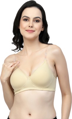 Floret Convertible Straps Push-Up Lightly Padded Bra Women T-Shirt Lightly Padded Bra(Beige)