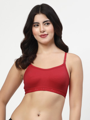 LILY 3321 Women Sports Non Padded Bra(Orange, Maroon)