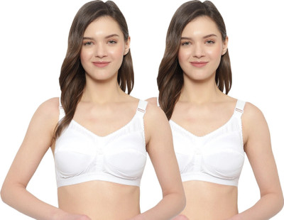 GelxmoNet non padded bra white cotton bra cotton bra full coverage cotton bra women bra Women Full Coverage Non Padded Bra(White)