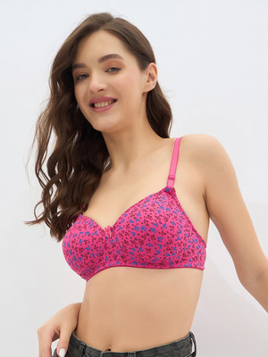 Clovia Women T-Shirt Lightly Padded Bra(Pink)