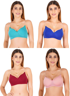 Liigne Transparent Strap Women Padded Bra Women Everyday Lightly Padded Bra(Green)