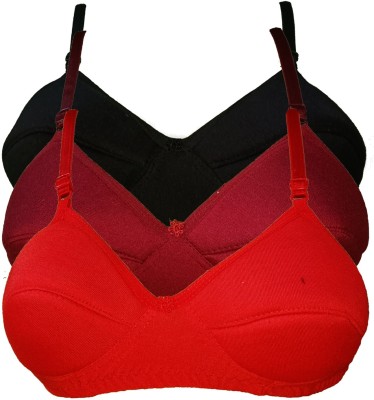 RIYA BEAUTY Pack of 3 Women T-Shirt Lightly Padded Bra (Multicolor) Women T-Shirt Lightly Padded Bra(Multicolor)