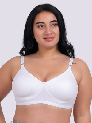 Fabme Plus Size Women Full Coverage Non Padded Bra(White)