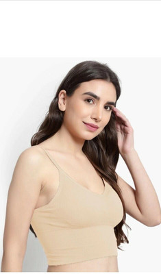 BRANKLY URJA Women Cami Bra Lightly Padded Bra(Green, Beige, Yellow)