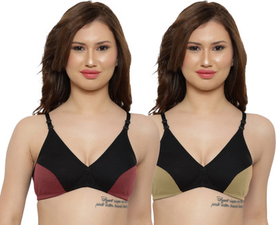 Beach Curve Vaish Bra Women Minimizer Non Padded Bra(Maroon, Yellow)