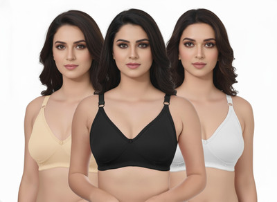 Perfect Choice Women Bra for daily use Women Full Coverage Non Padded Bra(White, Beige, Black)