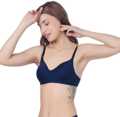 Extoes Women Push-up Lightly Padded Bra(Dark Blue)