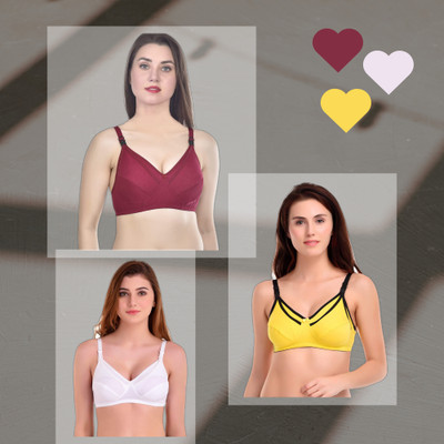 VEDANTVIKENTERPRISES Maternity Nursing Feeding Bra for Women Cup-C, PK-3 Women Maternity/Nursing Non Padded Bra(Multicolor)