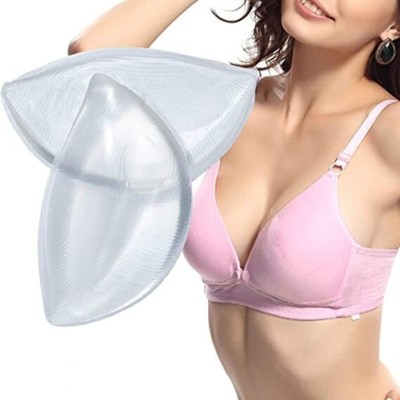 YANTI Silicone Soft Gel Bra Self-Adhesive Inserts Clear Breast Push up Super Silicone Push Up Bra Pads(White Pack of 1)
